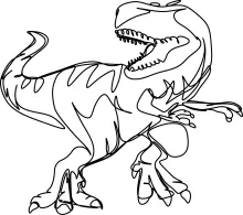 Simple One Line Drawing of T. rex: Practice Prehistoric Animal Shapes