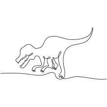Tyrannosaurus Rex One Line Art for Beginners Learning Dinosaur Shapes