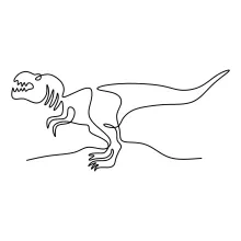 Easy One Line Drawing of Tyrannosaurus Rex for Fun Dinosaur Practice