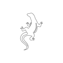 Draw a Strong Komodo Dragon in One Line – Ideal for Reptile Studies