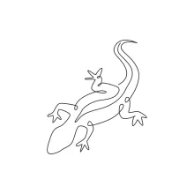 One Line Desert Lizard Drawing for Fun, Easy Reptile Art