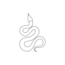 One Line Black Mamba Snake Drawing to Practice Fast Animal Forms