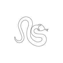 Black Mamba One Line Drawing for Smooth and Simple Snake Practice