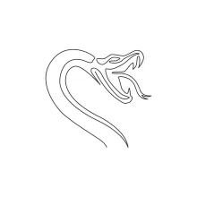 One Line King Cobra Drawing to Explore Bold Animal Shapes