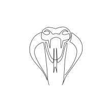 One Line King Cobra Drawing for Practicing Bold Snake Shapes