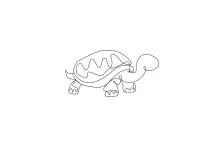 Draw a Cute Tortoise in One Line – Ideal for Kids and Beginners