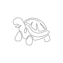 Big Tortoise One Line Drawing for Learning Shape and Proportion