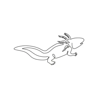 Adorable Axolotl Drawing Using One Line: Build Drawing Confidence with Unique Creatures