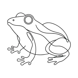 frog Easy One-Line Frog Drawing for Teaching Basic Forms to Beginners