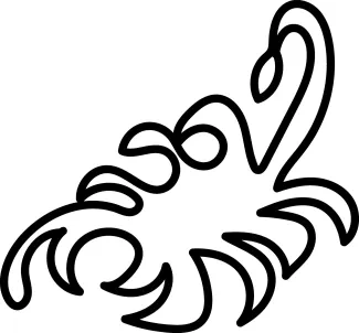 Quick simple scorpion one line art for practice.