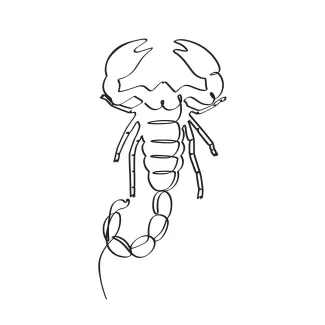 Scorpion simple continuous line art nature practice.
