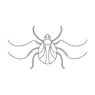 Tick insect simple continuous line illustration.