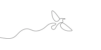 Flying Bird One Line Drawing of a Flying Bird: Improve Motion Awareness in Quick Sketches