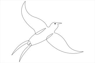 Cute bird One Line Drawing of a Cute Bird: Practice Simple Art That Builds Shape Memory