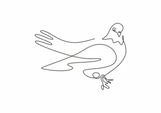 Pigeon "Minimalist One Line Pigeon Drawing: An Accessible Approach for Urban Wildlife Art"