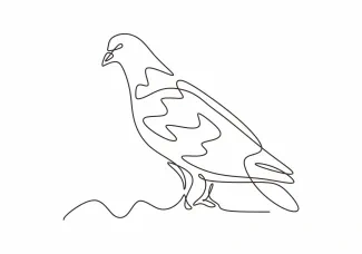 Dove (Pigeon) Bird "Minimalist One Line Dove Drawing: A Symbolic Approach to Peace and Simplicity"