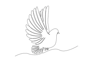 Flying Dove One-Line Flying Dove Drawing: Discover Shape and Peace Symbolism in Simple Art