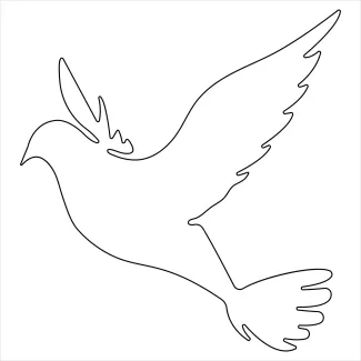 Dove bird Dove One Line Drawing: Learn Calm Bird Shapes with Simple Drawing Steps