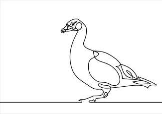 Duck Simple One-Line Duck Drawing for Kids and Beginners to Learn Animal Shapes