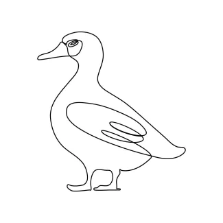 Duck very simple Easy One Line Duck Drawing to Introduce Kids to Animal Art Basics