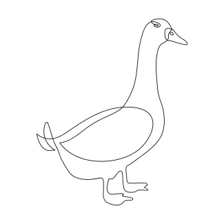 Goose "One Line Goose Art: A Simple Way to Master Animal Silhouettes in Drawing"