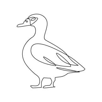 Duck "Minimalist Duck Art: A One Line Drawing Style for Simplified Shapes"