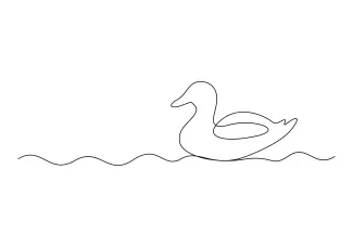 Duck One Line Duck Drawing: Learn to Sketch Simple Animal Shapes with Confidence