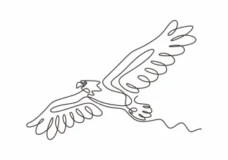 Eagle Or Hawk Bird "One Line Drawing of an Eagle or Hawk: A Minimalist Approach to Strength"