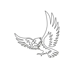 Strong Eagle Bird Falcon "One Line Eagle or Falcon Drawing: A Minimalist Study of Strength and Precision"