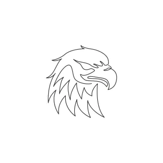 Strong Eagle Head Hawk "One Line Eagle or Hawk Head Drawing: A Minimalist Study of Strength and Focus"