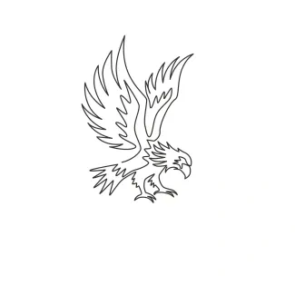 "Minimalist One Line Eagle or Hawk Drawing: Capturing the Power of Flight in Simple Art"