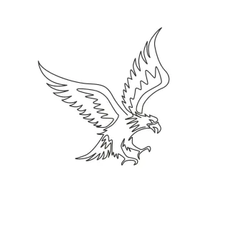 Strong Eagle Hawk One Line Strong Hawk Drawing: Practice Drawing Fierce Birds with Simple Lines