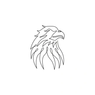 Strong Eagle Head Hawk Eagle Hawk Head in One Line: Learn to Draw Bold Bird Faces Easily