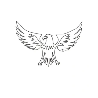 Heroic Eagle Falcon Bird One Line Heroic Bird of Prey Drawing: Build Confidence with Bold Animal Shapes