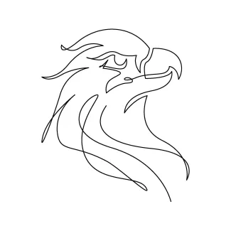 Simple eagle head One Line Eagle Head Drawing: Learn Animal Features with a Clear and Focused Outline