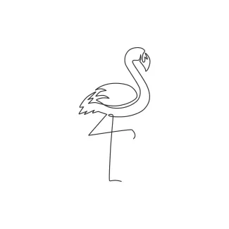 Beautiful Flamingo Bird "One Line Flamingo Drawing: A Minimalist Approach to Elegance and Balance"