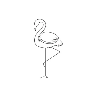 Beauty Exotic Flamingo Bird Exotic Flamingo One Line Drawing: A Simple Way to Explore Unique Bird Shapes