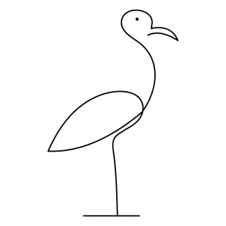 Flamingo "One-Line Flamingo Drawing: A Minimalist Study of Elegance and Balance"