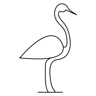 Heron "Minimalist One-Line Heron Drawing: Capturing a Wading Bird’s Graceful Stance"