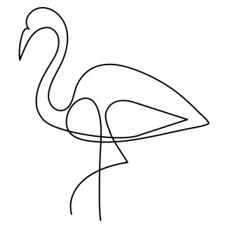 Flamingo "One-Line Flamingo Drawing: A Minimalist Study of an Iconic Wetland Wader"