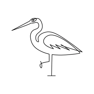 Heron One Line Heron Drawing for Understanding Bird Form with Simple Drawing Techniques