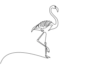 Flamingo animal One Line Flamingo Drawing: Explore Animal Proportion with Simple Art for Beginners