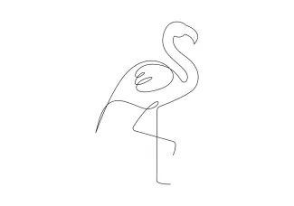 Flamingo Easy Flamingo Drawing in One Line: A Clear and Fun Way to Learn Animal Shapes