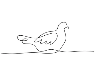 Golden Pheasant Simple One-Line Golden Pheasant Art: Train Observation Using Striking Bird Shapes
