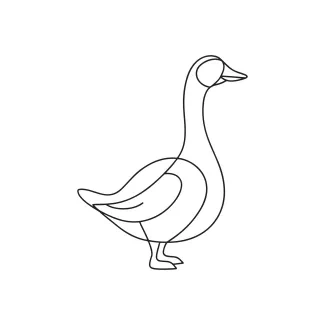 Goose "Minimalist Goose Sketch: A One Line Study of Everyday Bird Forms"