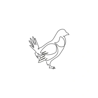 Funny Grouse Bird Driven Grouse Shooting "One Line Grouse Drawing: A Minimalist Study of a Fast-Flushing Game Bird"