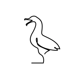 Seagull Flies Minimal Flying Seagull Art: Learn Simple Bird Motion with One Connected Line