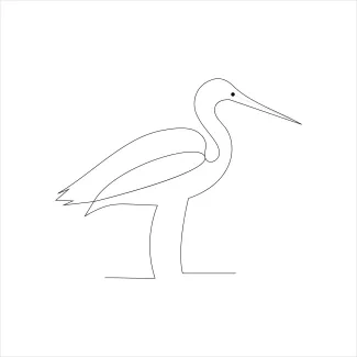 Heron In Flight Flying Heron One-Line Drawing for Exploring Wing Shapes and Movement