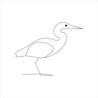 Heron In Flight One-Line Drawing of Heron in Flight to Learn Proportions with Simplicity