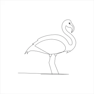 Flamingo "One-Line Flamingo Drawing: A Minimalist Approach to Capturing Elegance in Simple Art"